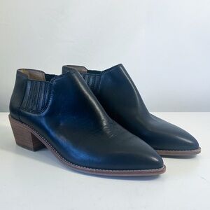 Madewell Sonia Black Leather Chelsea Ankle Boots Size 8